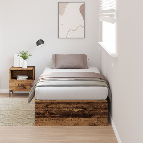 vidaXL Rám postele s úložným prostorem Ostaré drevo 80x200 cm