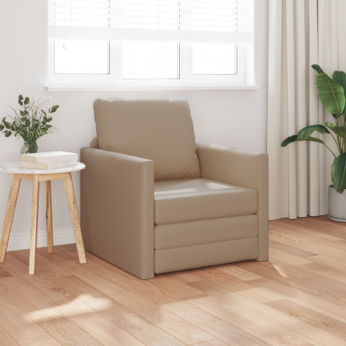 vidaXL Rozkladacia pohovka 2 v 1 cappuccino 74x77x81 cm z umelej kože