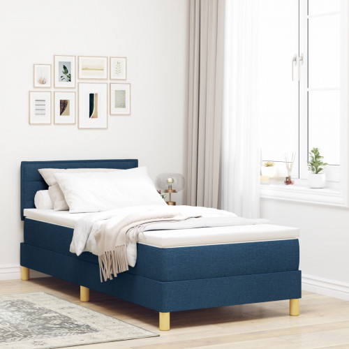 vidaXL Modrá Box Spring posteľ s matracom 90x190 cm Tkanina