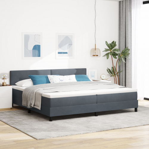 vidaXL Posteľ s matracom Dark Grey 200x200 cm Velvet