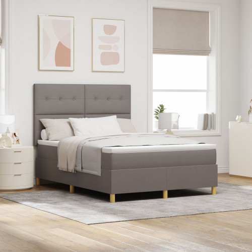 vidaXL Boxspring posteľ s matracom Taupe 160x200 cm Tkanina