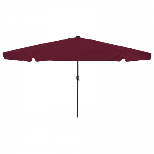 vidaXL Záhradný slnečník s LED svetlami ø395x245 cm Bordeaux červený
