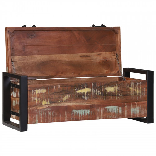 vidaXL Úložné truhly 80x30x30cm z recyklovaného dreva a kovu