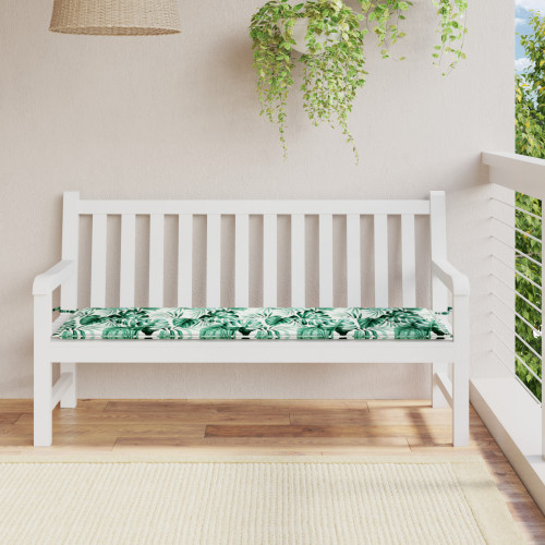vidaXL Vankúš na záhradnú lavičku - listový vzor, 150x50x4 cm, vyrobené z Oxford tkaniny